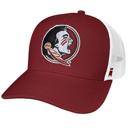 Campus Lab Official Florida State University Team Logo Adjustable Snapback Trucker Hat - Unisex for Men and Women Garnet