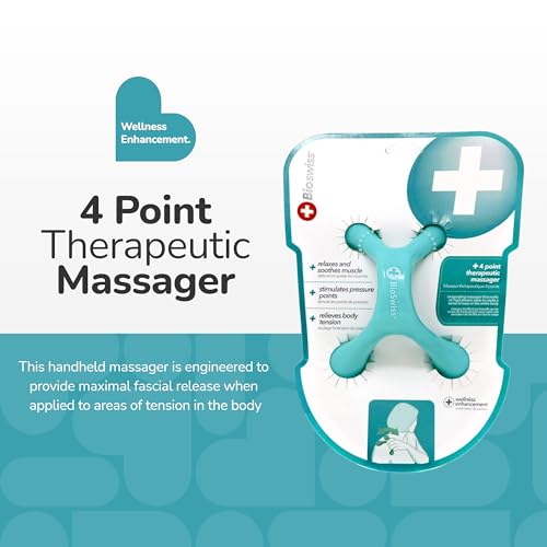 BioSwiss Handheld Full Body Massager, 4-Leg Pressure Point Massage Tool for Back, Neck, and Shoulder, Portable Manual Massager - Thumbnail 2