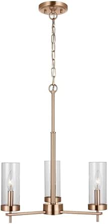 Sea Gull Lighting Zire-3 Light Chandelier in Modern Style-21.13 Inch Tall and 18 Inch Wide-Satin Brass Finish-LED Lamping Type -Traditio