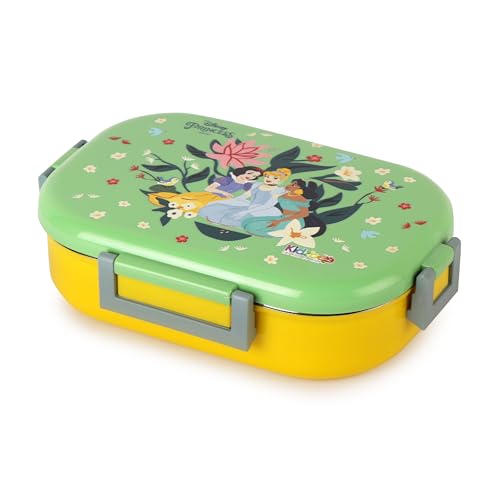 CELLO Kidzbee Apollo Insulated Kids Lunch Box for Daily Use 700 ml, Green | 3D Dream Weavers Touch & Feel Design, Lightweight Leakproof Airtight 2 Compartment Kids Tiffin Box Case for School & Picnic
