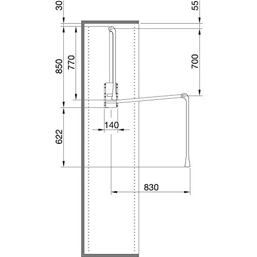 Kleiderlift Junior penderie relevable design anthracite pour meuble haut