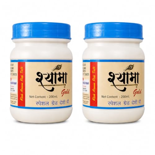 Image of SHYAMA GHEE Desi Buffalo Ghee 200 ML Each | Traditional Method Buffalo Ghee | Pure and Natural Nutritious Ghee with Rich Aroma (Pack of 2, 400 ML)