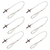 Garneck Collar de Cruces de Madera 6 Piezas, Colgante Religioso Unisex Versículo Bíblico, Joyas Ligeras para Oración Religiosa y Uso Diario