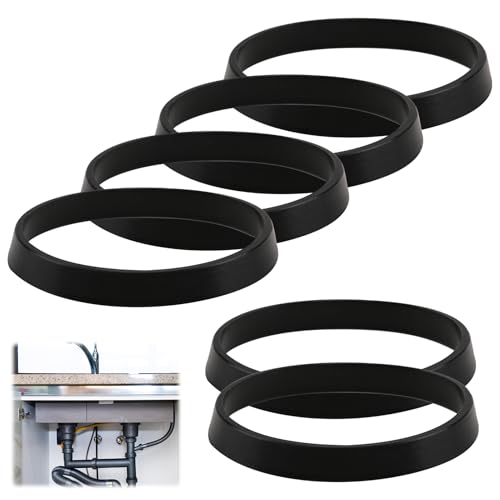 6 PCS Rubber Washers, 40mm Rubber Seal Silicone Gasket Waste Pipe Seal Ring Sink Plumbing Parts Cone Seal Ring Slip Joint Washer for 1 1/2 Inch Kitchen Flush Drain Pipe Sink Odour Trap Siphon