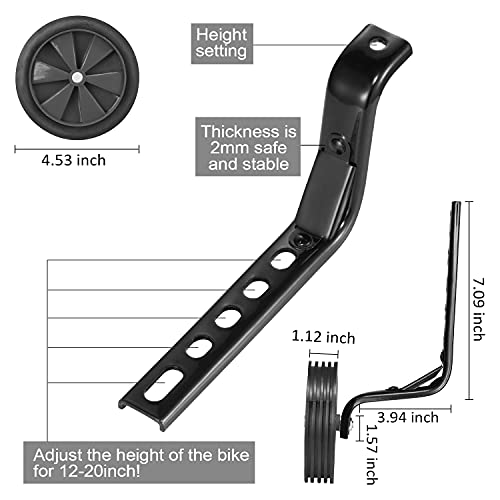 Geminiman Bicycle Training Wheels Stronger Version Design With Reinforced Metal Heavy Duty Rear Wheel Adjustable Kids Stabilizer Suitable For 12 14 16 18 20 Inch Children's Single Speed Bike #TOP1