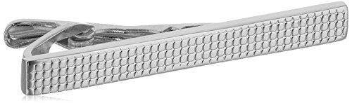 Stacy Adams Men's Silver Square Pattern Tie Bar, One size