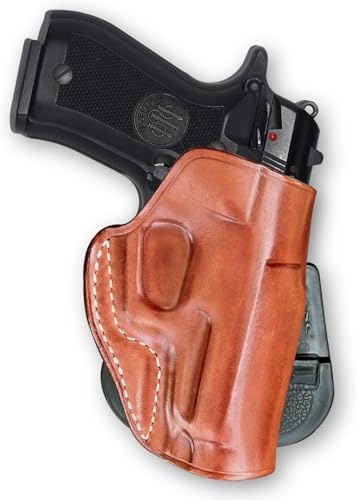 Masc Premium Leather Paddle Holster for Beretta-Type 80X Cheetah 3.9-inch, Right-Hand Draw, Brown #1672#