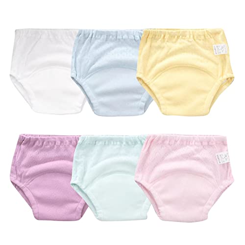 Unisex Potty Underwear Cotton Toddler Boys and Girls Pee Training Underpants Waterproof Reusable Pants 6-Pack