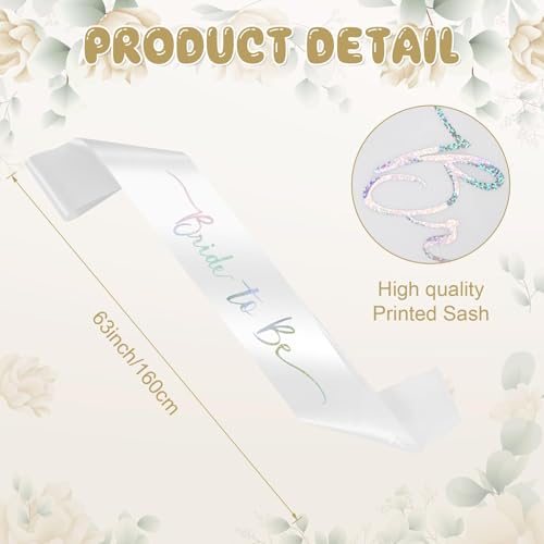 Image of Dagelar Iridescent Bride to Be Sash Veil for Bachelorette Party Decorations