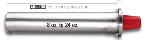 Miniatura 4 de Dispense-Rite ADJ-1.50 in-Counter Cup Dispenser, se adapta a 8 onzas. a 24 oz. vasos, plástico, 2 resortes, 22" de longitud, talla única