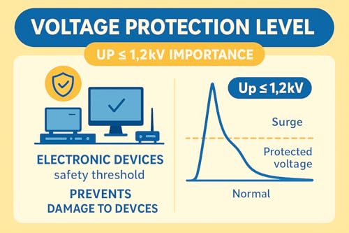 Image of Surge Protector 4 Pole T2+T3, Fine-Level Type 3 Surge Protection, Safeguards Sensitive Electronics, Residual Lightning & Power Surge Safety Device