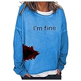 kansuum Herbst Pullover Damen Rundhalsausschnitt Exotisch Klassisches Tier-Druck Overall Coole Tshirts Für Teenager Mädchen