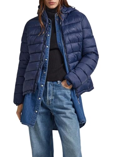 Pepe Jeans Maddie - Chaqueta corta acolchada para mujer, Azul (Dulwich), S