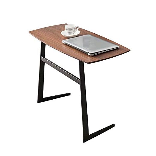 Jcnfa Liten bokbord, soffbord, rörligt massivt trä soffa sida bordet sängbord trä se accent möbler med metall ram (Color : Walnut, Size : 31.49 * 14.96 * 23.22in)