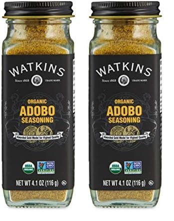 Watkins Gourmet Organic Spice Jar, Adobo, Non-GMO, Kosher, 4.1 oz. Bottle, 2-Pack