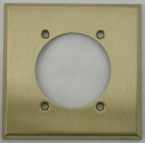 Stamped Satin Brass 2 Gang Wall Plate for 1 Single Electric Range/Dryer Receptical