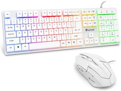 Teclado Mecânico Gamer com Mouse LED RGB Ajustável e Conexão USB ...