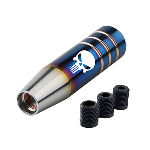 Neynavy 1 Pc Gear Stick Shifter Knobs, Skull Design Aluminum Alloy Weighted Gear Lever Metal Stick Shifter Handle Fit For Most Automatic Manual Vehicle (Multicolored) #TOP5