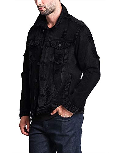 Image of VICTORIOUS Men's Distressed Denim Jacket