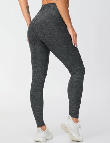 Image of THE GYM PEOPLE Thick High Waist Yoga Pants with Pockets, Tummy Control Workout Running Yoga Leggings for Women