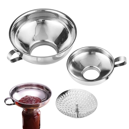 Dispositivo de cocción de acero inoxidable: set de 2 embudos de cocina con colador