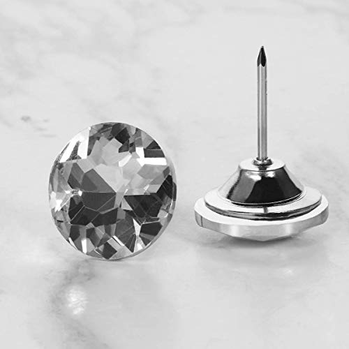 POFET 20 Stück 25mm Diamant-Kristall-Polsternägel, dekorative Reißnägel, Möbelnägel, Diamant-Pinnnadeln für Möbel, Sofa, Kopfteile, Korkplatte