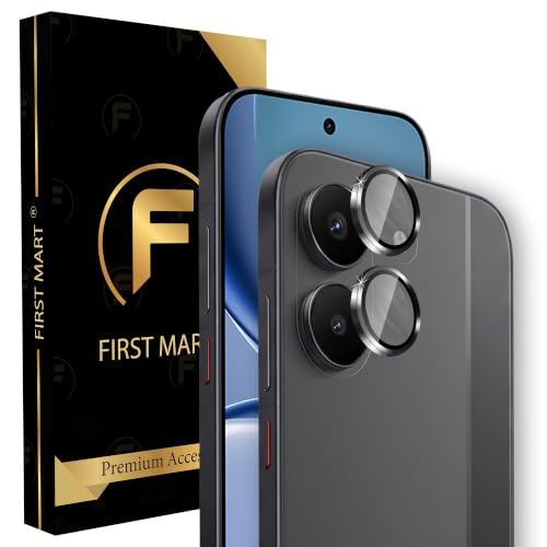 Image of FIRST MART Black Camera Ring Guard Protector for Redmi Turbo 5 | Tempered Glass with Metal Alloy Rings, HD Clear, Scratch Resistant, Case-Friendly | Pack of 1
