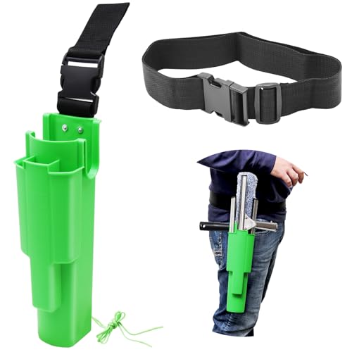 Image of Window Cleaning Side Bucket On a Belt Holster Holds 3 Squeegees and a Washer (Green)
