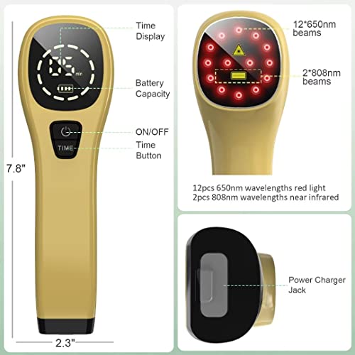 Kts Vet Device For Pets,Red Light Therapy Relieve Local Pain, Epidermal Wound Healing, Handheld Pet Red Light Wavelength 650Nm/808Nm For Dogs,Cats,Horses #TOP5