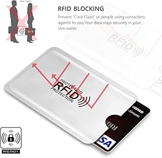 Lonnalee 10 Pezzi RFID Blocking Sleeve, Custodie Anti-RFID, Protezione Carte di Credito Contactless（Splendente）