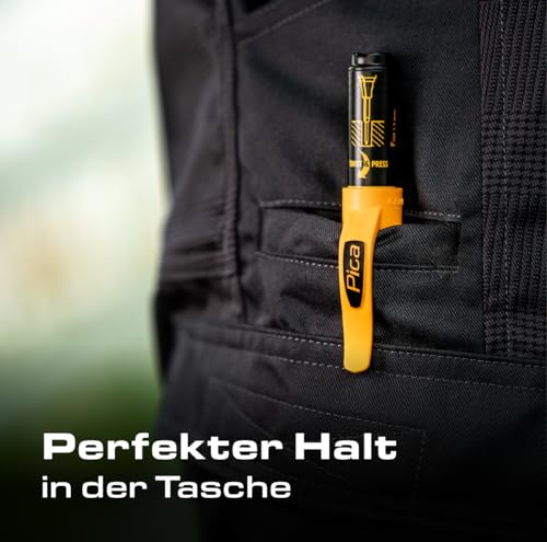 Pica Ink-Set I 3 Tieflochmarker in schwarz, rot, blau I 1,5mm I permanenter Markierstift ideal für schwer zugängliche Stellen I perfekt für Bohrlöcher I wasserfest I für fast alle Oberflächen