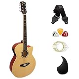 An ideal full-size guitar for beginners and children who have outgrown a smaller guitar Classic cutaway design allows you to reach higher frets on the fingerboard comfortably Fitted with a built-in three-band EQ and tuner to adjust sound output easil...