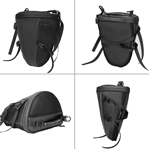 Leopauto Motorcycle Tail Bag, Waterproof Motorbike Rear Seat Storage Bag Compatible With Yamaha Honda Kawasaki Suzuki Harley, Black #TOP3
