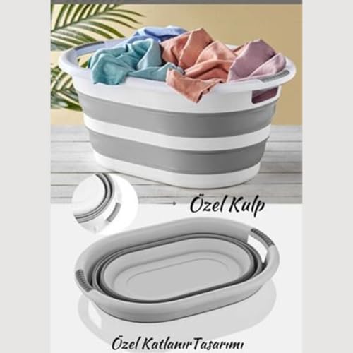 Jouis Katlanabilir Çamaşır Sepeti,Katlanabilir Oyuncak Sepeti, Plastik Çamaşır Sepeti, Katlanabilir Çamaşır Selesi Hacmiyle İdeal Depolama İdeal Boy - Görsel 3