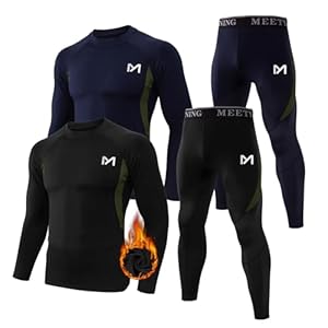 MEETYOO mens Thermal Underwear for Men,men’s Base Layer,2 Sets Long Johns Lined With Hunting GearBase Layer Set