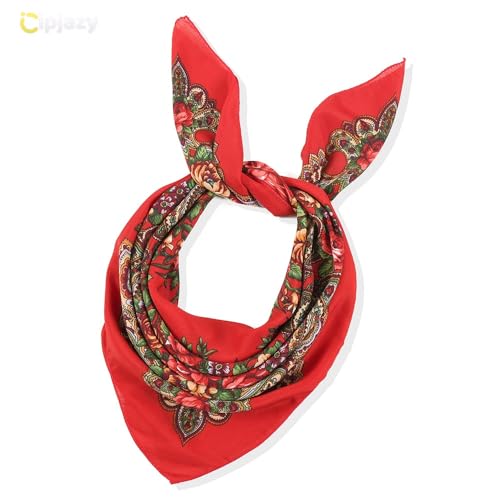 Women National Wind Gold Bandana Scarf 31.5 X 31.5 Inch Boho Printed Sunscreen Dust Block Neck Kerchief, Stylish Cycling Shawl, Muslim Headscarf4