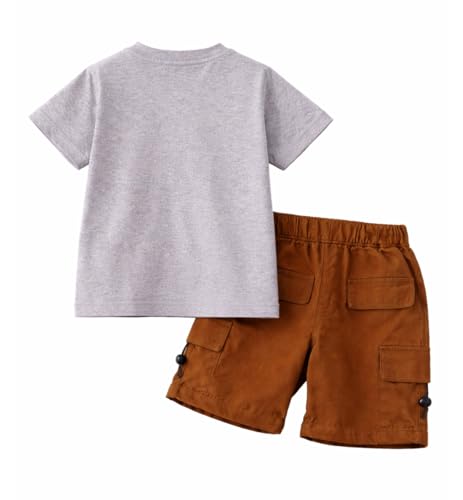 Image of Bold N Elegant Cotton Cute Cartoon Printed Half Sleeve T-Shirt And Shorts Clothing Set For Infant Toddler Baby Boy Girl