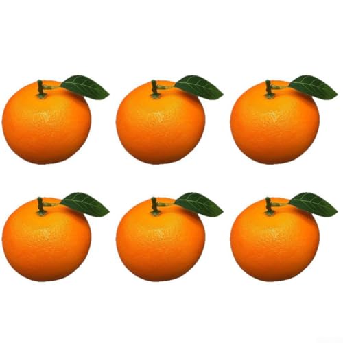 CNANRNANC - CNANRNANC 6 Stück künstliche Mandarinen für Party-Dekoration und Heimdekorationen, realistische Schaumstoff-Orangen für festliche Tafelaufsätze und Foto-Requisiten
