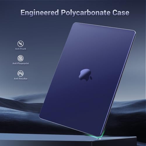 Image of MOSISO Compatible with MacBook Air 13 inch Case M5 2026 M4 M3 M2 2025-2022 A3449 A3240 A3113 A2681, 4 in 1 Kit Matte Hard Shell for MacBook Air 13.6 Case, Anti-Fingerprints&Ultra-Thin, Navy Blue