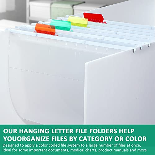 Estune 30 Sets Clear Hanging File Folders Plastic Assorted Colors File Folder Tabs And Inserts Hanging Folders For Filing Cabinet File Cabinet Dividers And File Labels For Organize Files Office School #TOP5