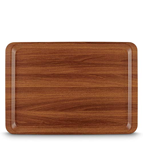 Image of Freelance Nature Kraft Serving Tray Walnut, 37x53 cm, Rectangle, Non-Slip Surface, Decorative Anti-Skid Kitchen & Dining /Coffee Table Trays for Breakfast /Food /Tea - Brown, Made in Europe