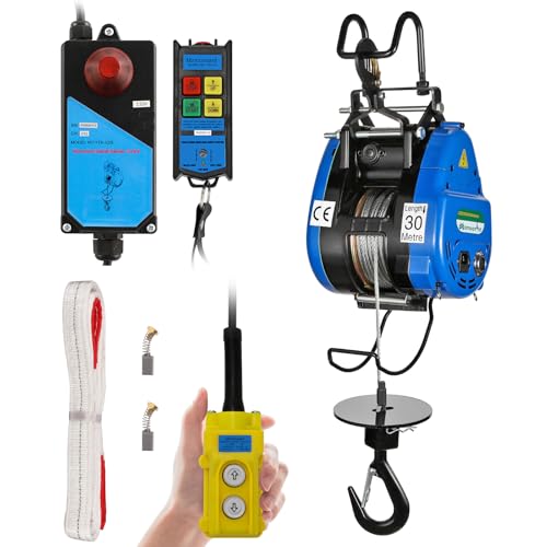 Mxmoonant Polipasto Eléctrico Rápido 250KG,Grúa eléctrica de cabrestante 18M/min 30M de altura de elevación con 2 métodos de control para la construcción de talleres de reparación de garajes