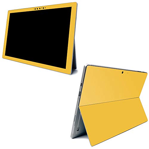 Image of MightySkins Carbon Fiber Skin for Microsoft Surface Pro 7 - Solid Marigold | Textured Carbon Fiber Finish | Easy to Apply, Remove, and Change Styles | Made in The USA