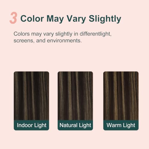 Image of Easyouth Pony Tail Extensions, Balayage Dark Brown, 16 Inch 80G, Real Hair Ponytail Extension, Lightweight Invisible Wear, Pony Tail Extension for Add Volume