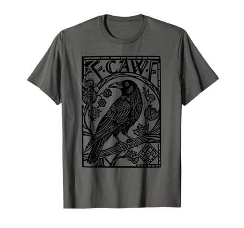 Retro F-Caw-F Black Crow Funny Black Bird Saying Meme Dark T-Shirt