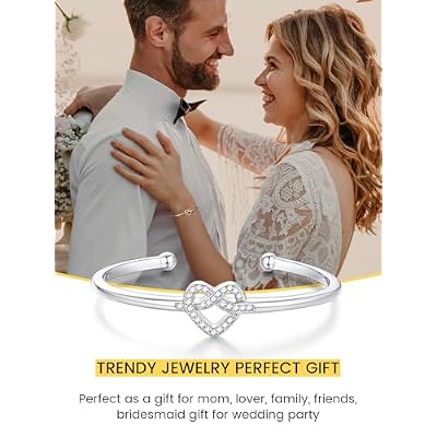 KeyStyle Love Knot Bracelet for Women, Tie The Knot Bracelets Bridesmaid Gift 14K Gold Plated Stackable Bangle for Party Prom Minimalist Jewelry
