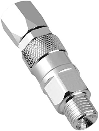 Swivel Joint, 1/4-Inch Stainless Steel Rotary Joint High Pressure Painting Supplies Airless Spray Gun Hose Swivel for Paint Sprayers, Silver, 2.5x0.6inch