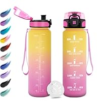 Trinkflasche 500ml, Wasserflasche mit Filte, Sport Trinkflaschen Kohlensäure Geeignet, Wasserflasche mit Zeitmarkierungen, Auslaufsicher Wasserflasche für Picknick, Schule, Junge, Mädchen, Büro