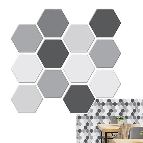 Calcomanías hexagonales para azulejos, 10 hojas de calcomanías para el hogar, adhesivo 3D, azulejos hexagonales para cocina de 11.8 x 11.8 pulgadas