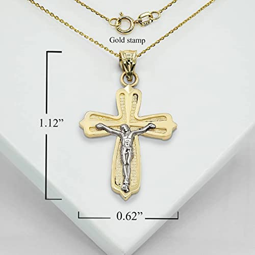 Solid 10k Gold Mini Crucifix Cross Pendant2